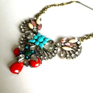 J.Crew inspired crystal fan necklace
